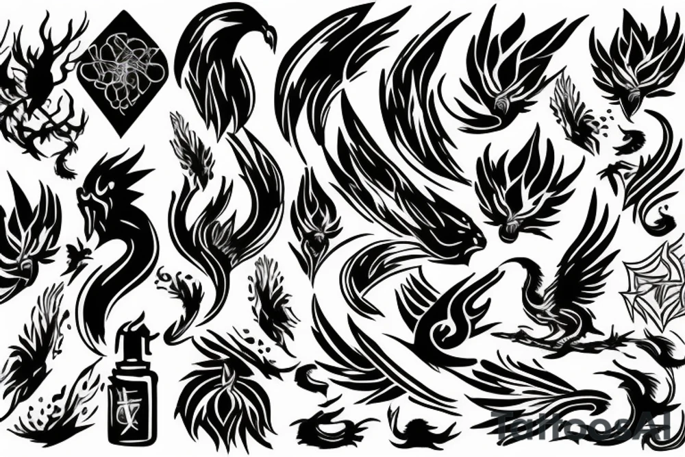 phoenix burning tattoo idea