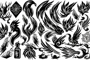 phoenix burning tattoo idea