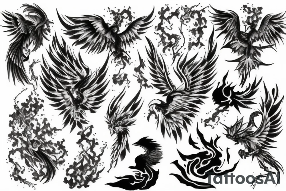 phoenix burning tattoo idea