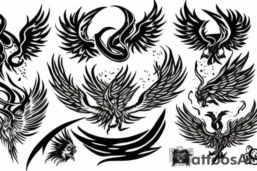 phoenix burning tattoo idea