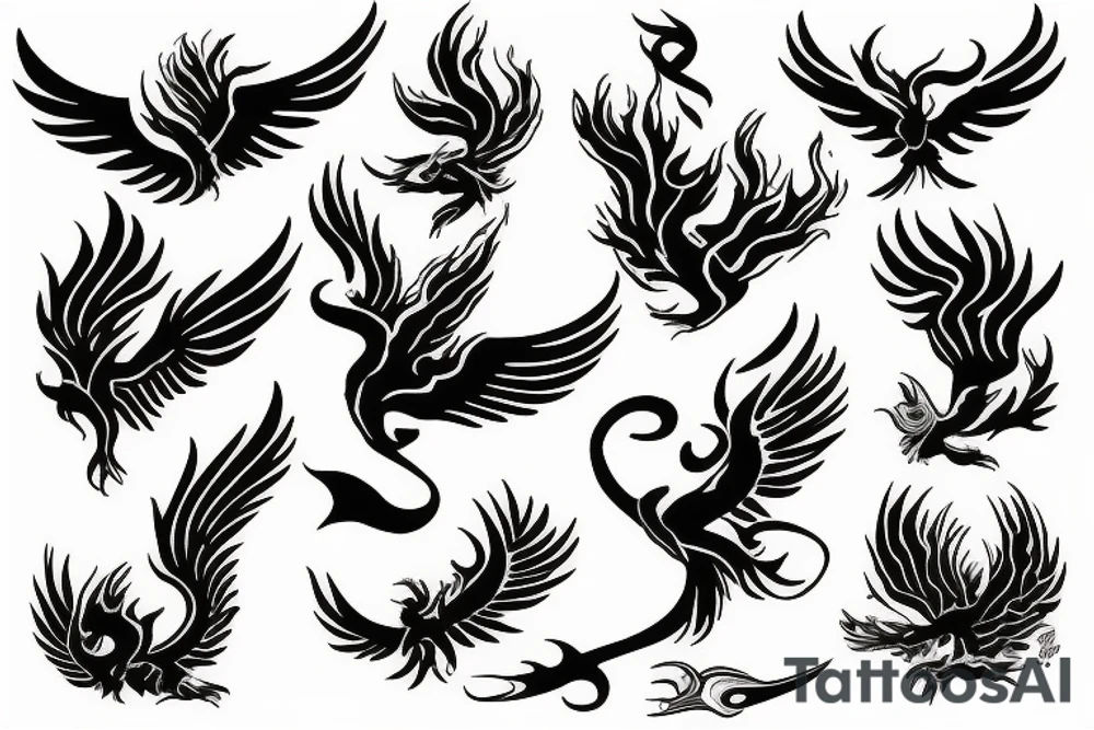 phoenix burning tattoo idea