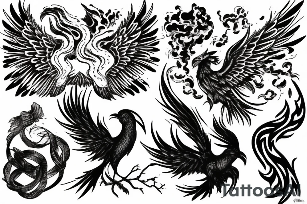 phoenix in fire tattoo idea