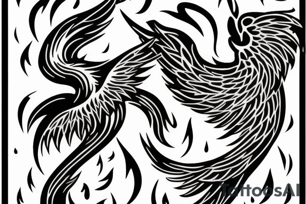 phoenix in fire tattoo idea