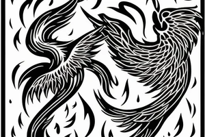 phoenix in fire tattoo idea