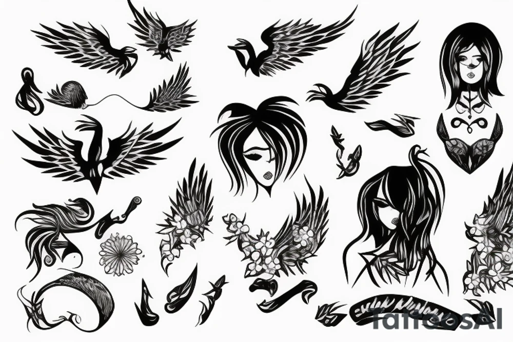 phoenix girly tattoo idea