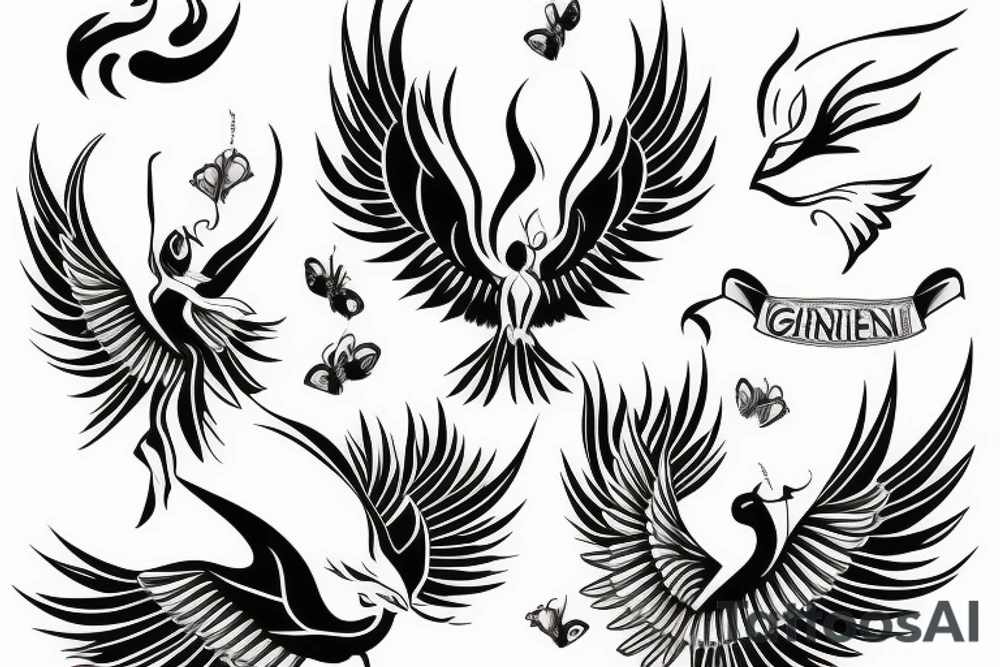 phoenix girly tattoo idea