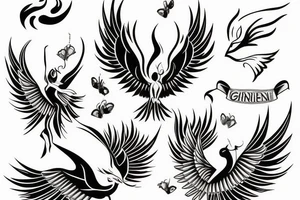 phoenix girly tattoo idea