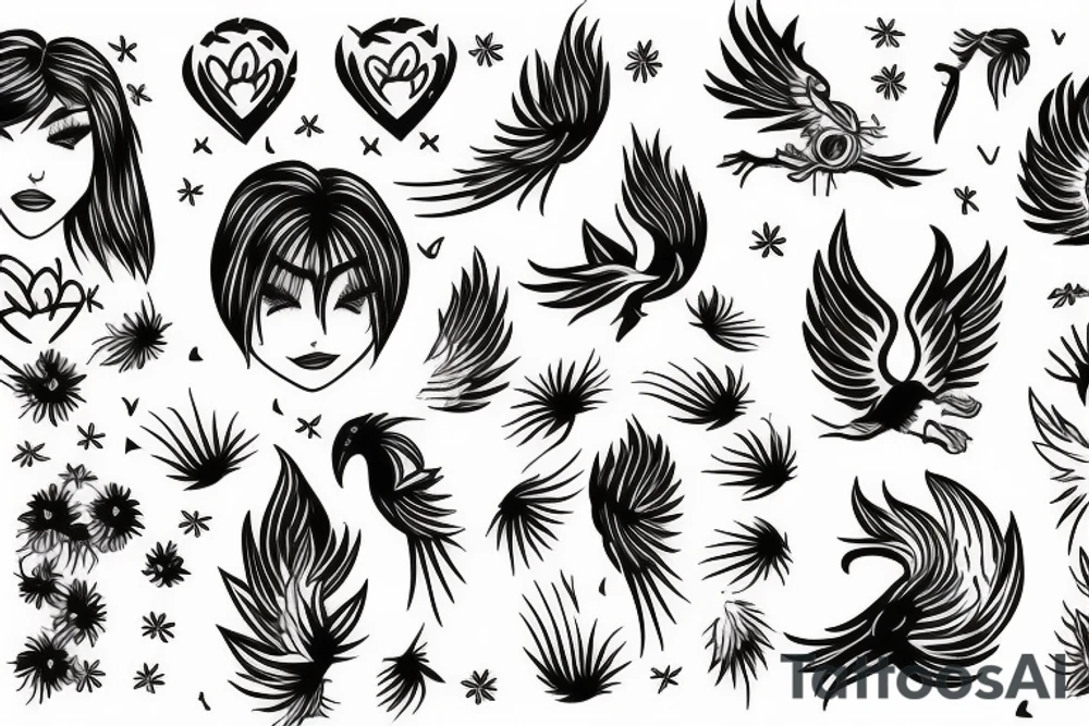 phoenix girly tattoo idea