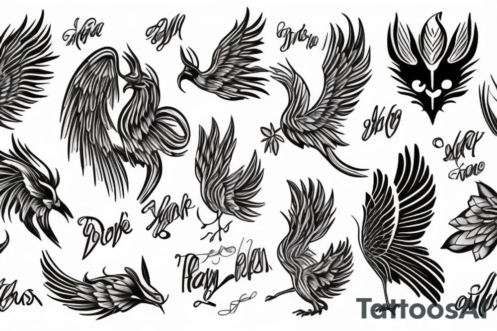 phoenix girly tattoo idea