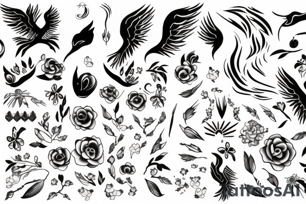phoenix girly tattoo idea
