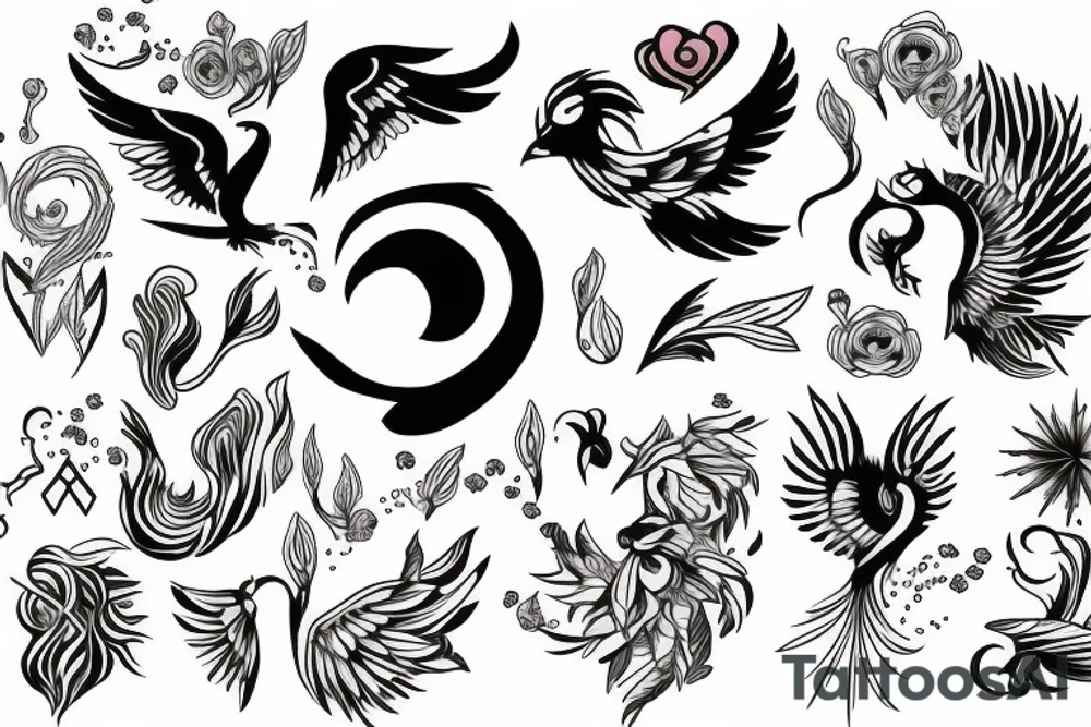 phoenix girly tattoo idea