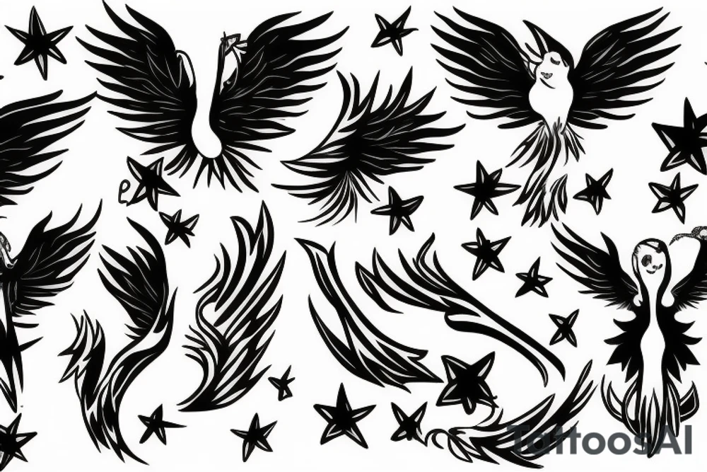 phoenix girly tattoo idea