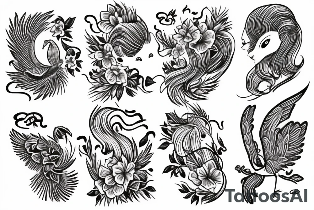 phoenix girly tattoo idea