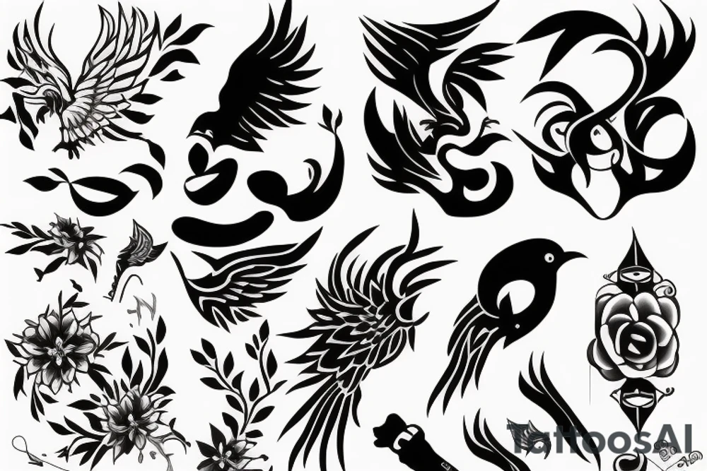 phoenix girly tattoo idea