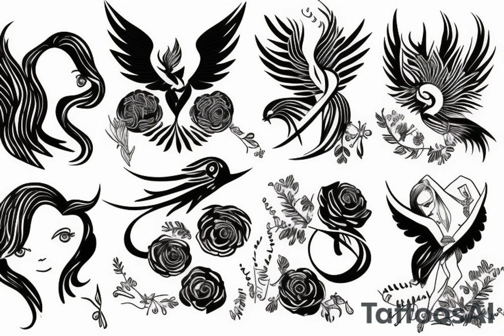 phoenix girly tattoo idea