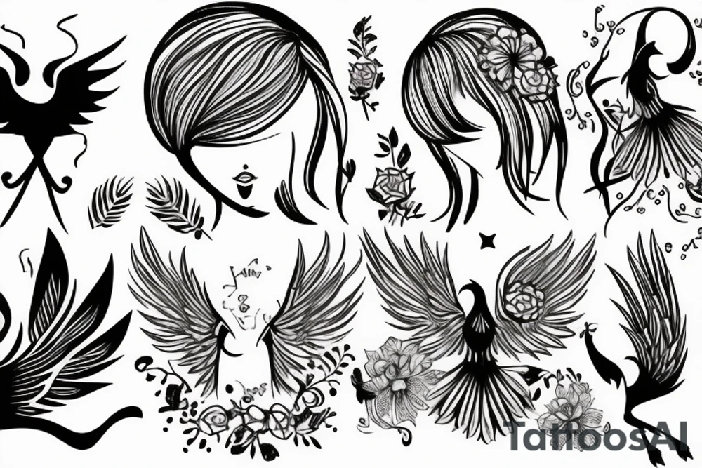 phoenix girly tattoo idea