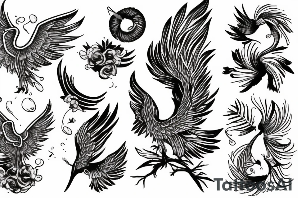 phoenix girly tattoo idea