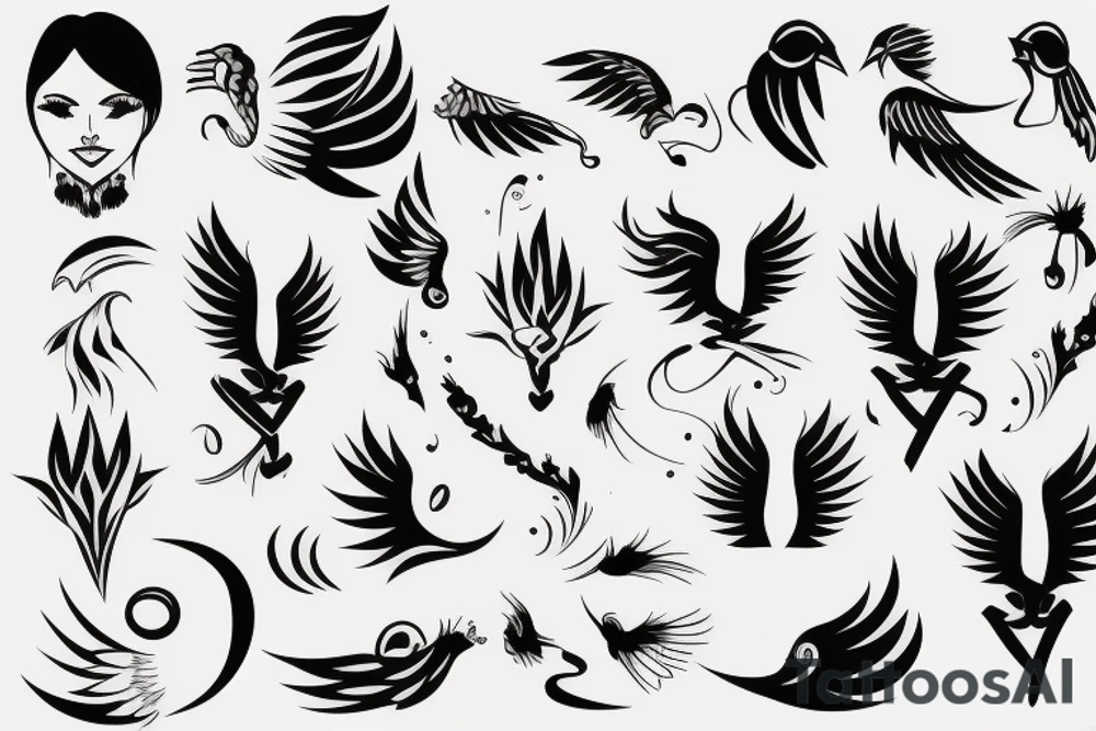 phoenix girly tattoo idea