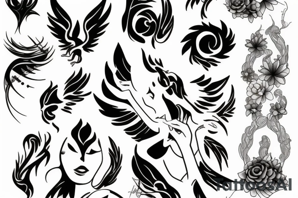 phoenix girly tattoo idea