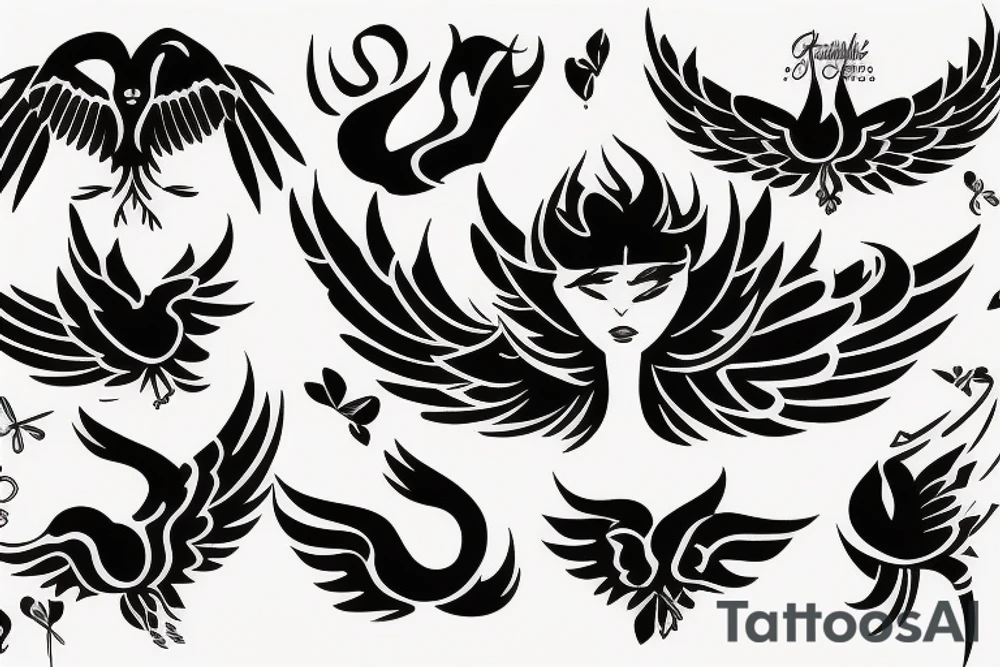 phoenix girly tattoo idea