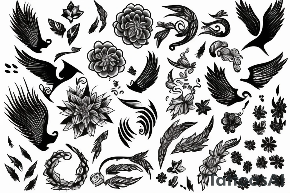 phoenix girly tattoo idea