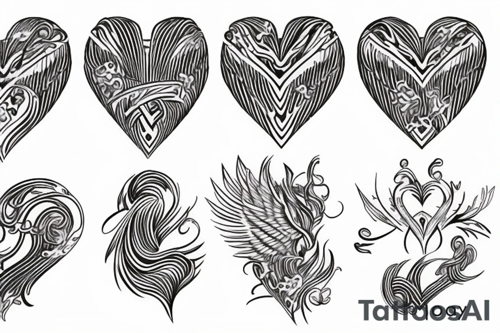 phoenix heart tattoo idea