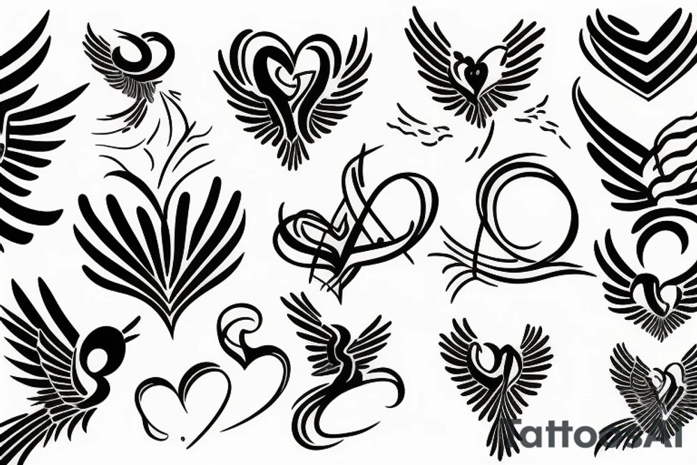phoenix heart tattoo idea