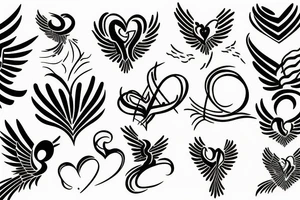 phoenix heart tattoo idea