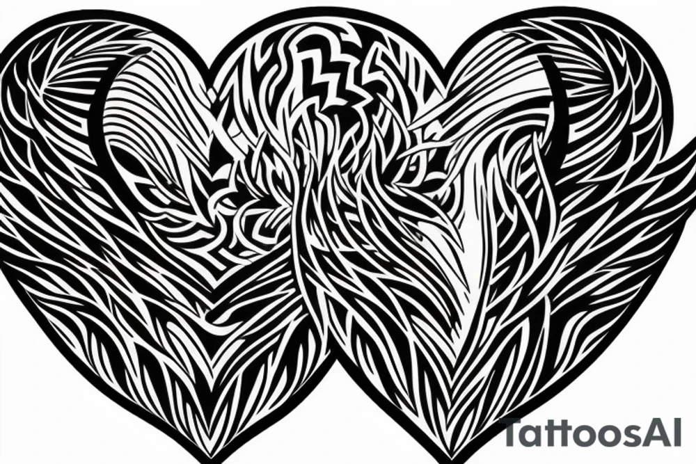 phoenix heart tattoo idea