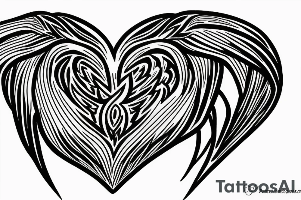 phoenix heart tattoo idea