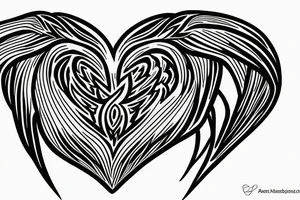 phoenix heart tattoo idea