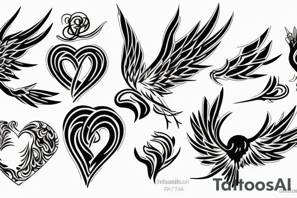 phoenix heart tattoo idea
