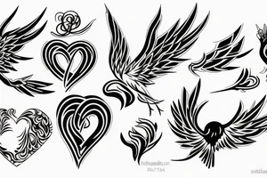phoenix heart tattoo idea