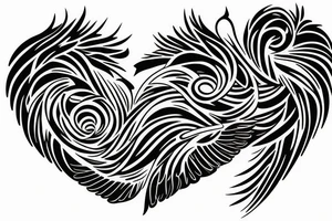 phoenix heart tattoo idea