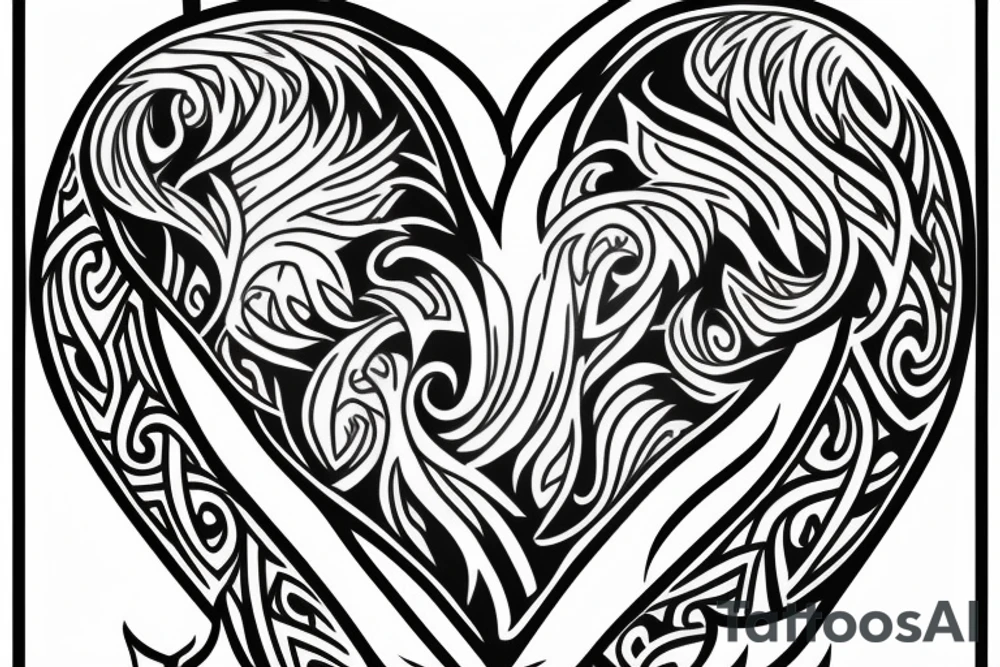 phoenix heart tattoo idea
