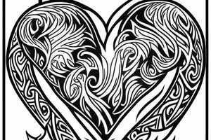phoenix heart tattoo idea