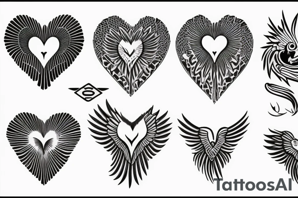 phoenix heart tattoo idea