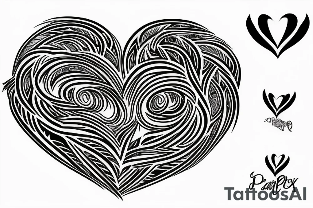 phoenix heart tattoo idea