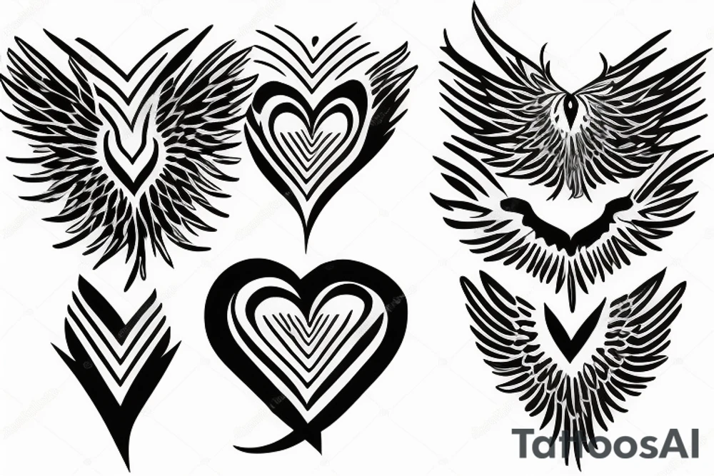 phoenix heart tattoo idea