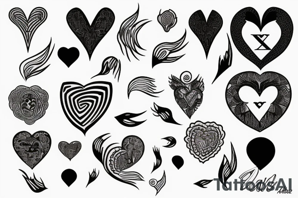 phoenix heart tattoo idea