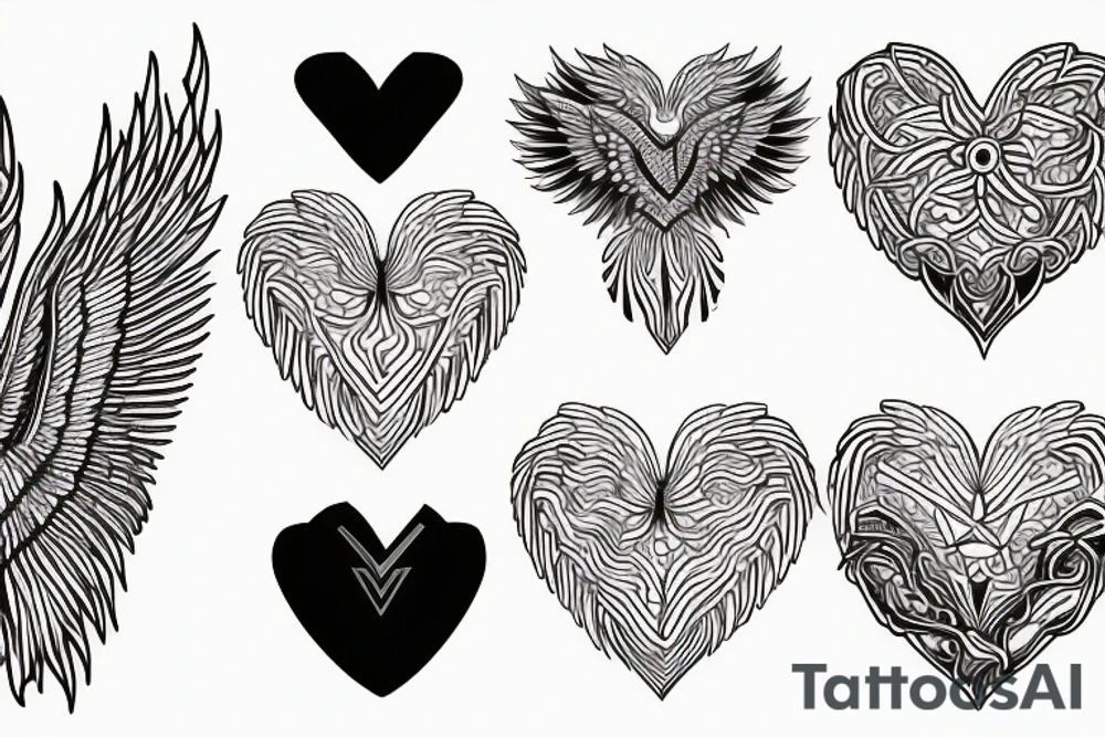 phoenix heart tattoo idea