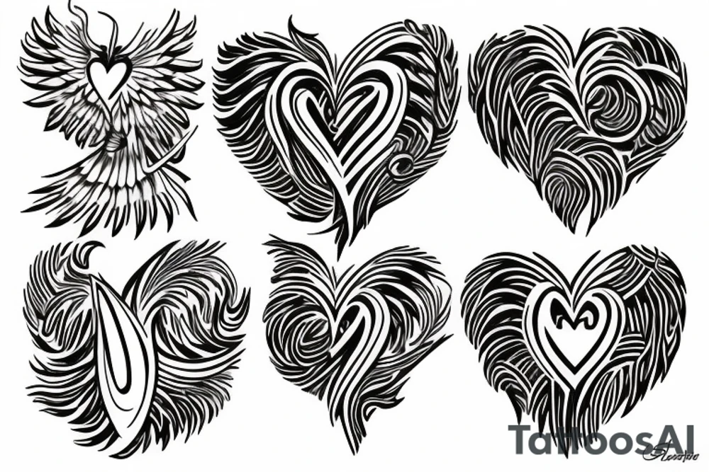 phoenix heart tattoo idea