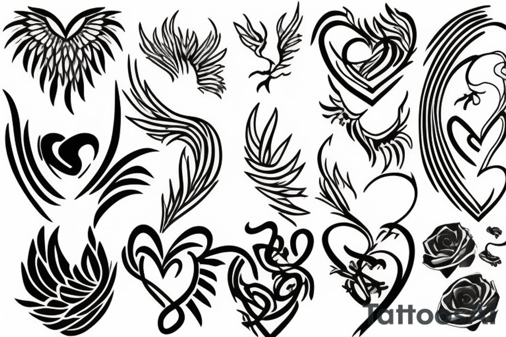 phoenix heart tattoo idea