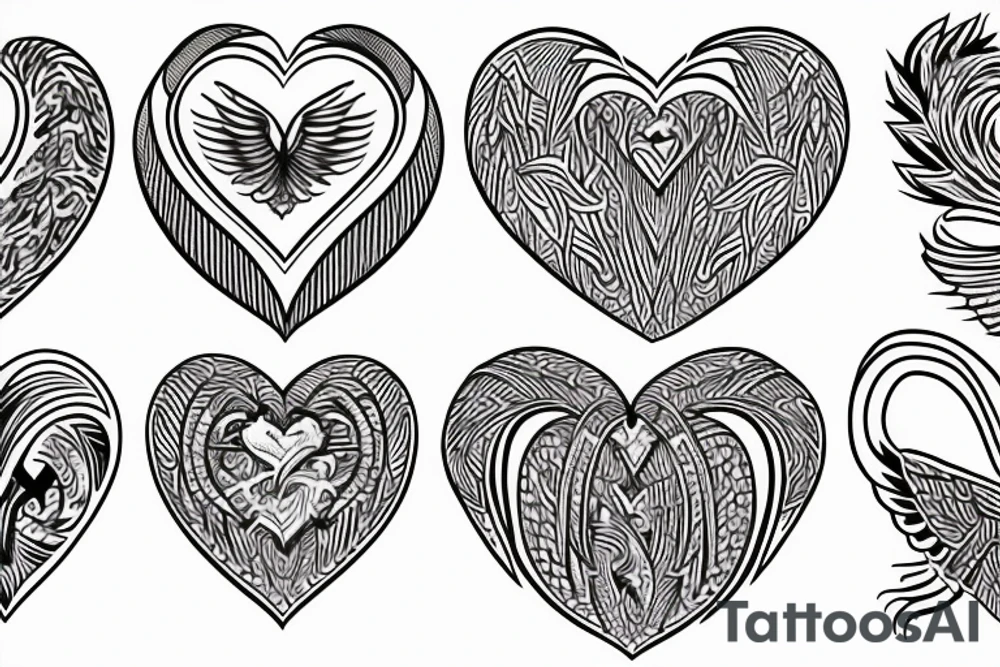 phoenix heart tattoo idea