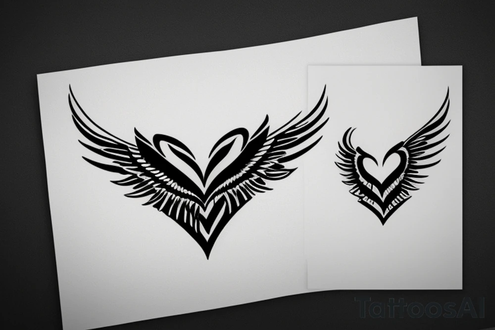 phoenix heart tattoo idea