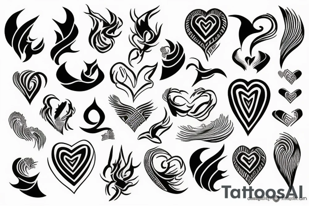 phoenix heart tattoo idea