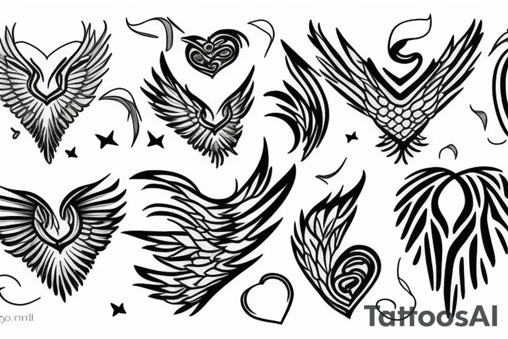 phoenix heart tattoo idea