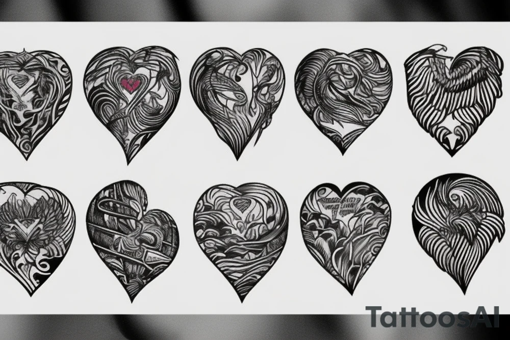 phoenix heart tattoo idea