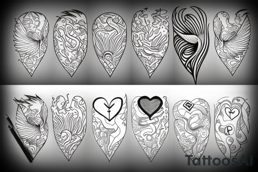 phoenix heart tattoo idea