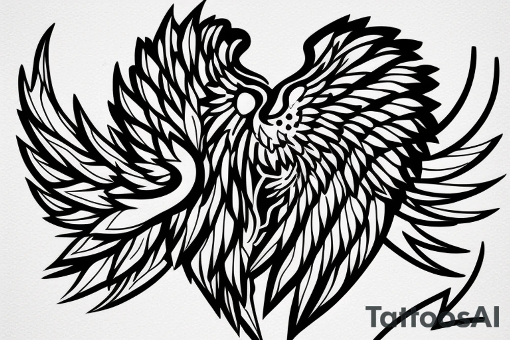 phoenix heart tattoo idea